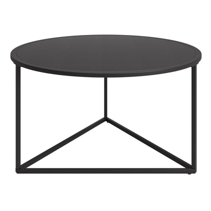 Table basse ronde en acier noir de 33 po