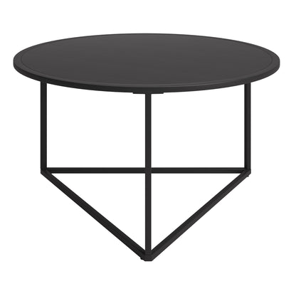 Table basse ronde en acier noir de 33 po