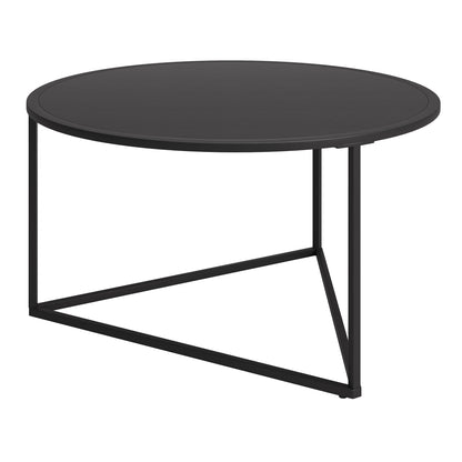 Table basse ronde en acier noir de 33 po