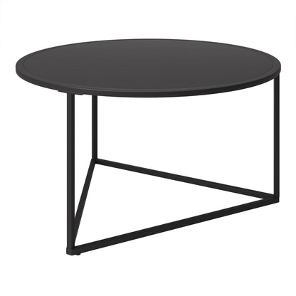 Table basse ronde en acier noir de 33 po