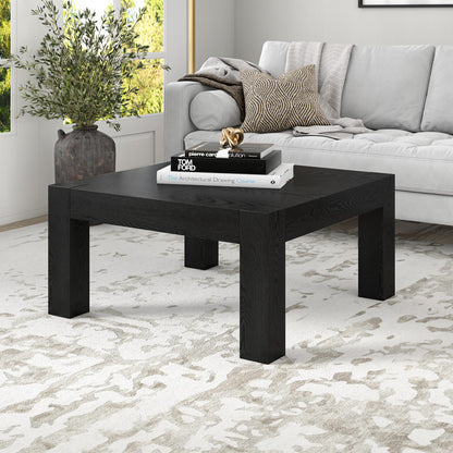 Table basse carrée noire de 34 po