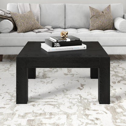 Table basse carrée noire de 34 po