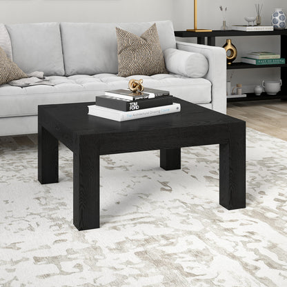 Table basse carrée noire de 34 po