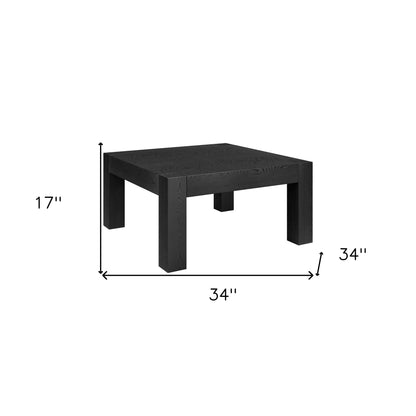 Table basse carrée noire de 34 po