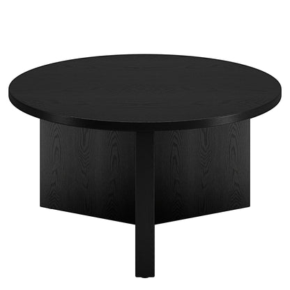 Table basse ronde noire de 32 po