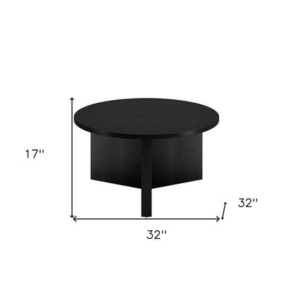 Table basse ronde noire de 32 po