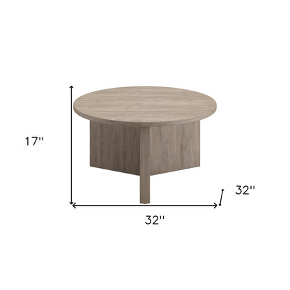 Table basse ronde grise de 32 po