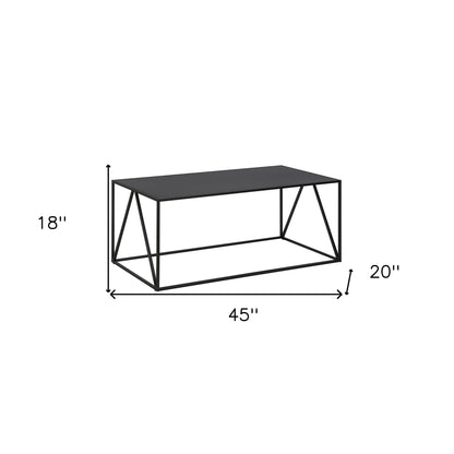 Table basse en acier noir de 45 po