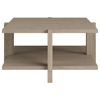 Table basse carrée grise de 35 po avec étagère