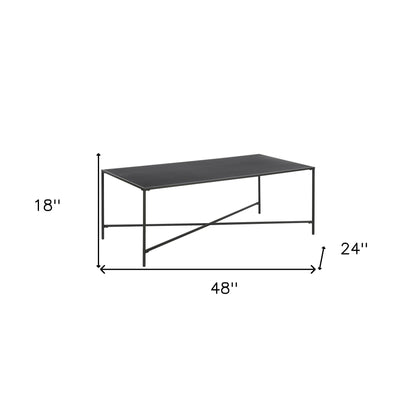 Table basse en acier noir de 48 po