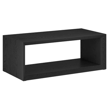 Table basse en faux bois noir de 48 po avec étagère