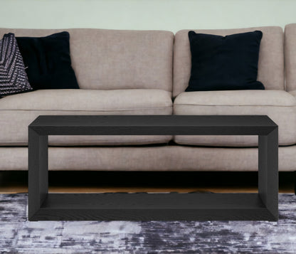 Table basse en faux bois noir de 48 po avec étagère