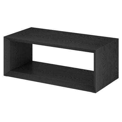 Table basse en faux bois noir de 48 po avec étagère