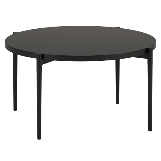 Table basse ronde en acier noir de 32 po