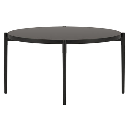 Table basse ronde en acier noir de 32 po