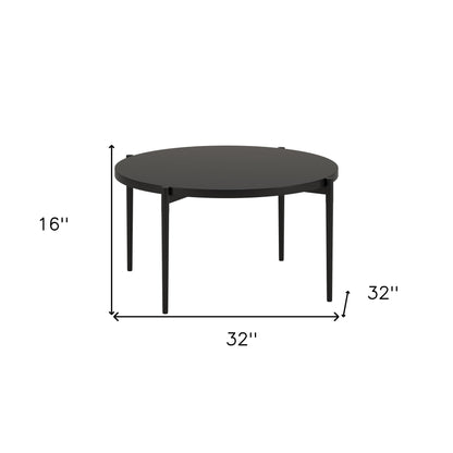 Table basse ronde en acier noir de 32 po