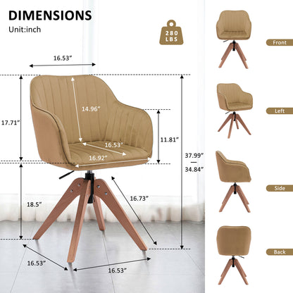 Chaise de salle à manger capitonnée en velours naturel et bois couleur champagne