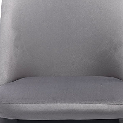 Chaise de salle à manger rembourrée en velours gris et noir