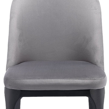 Chaise de salle à manger rembourrée en velours gris et noir