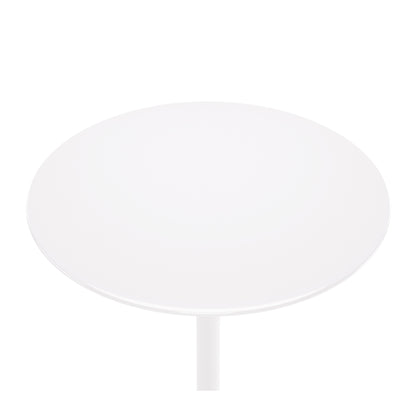 Table de bar ronde blanche en fibre de verre et métal de 32 po