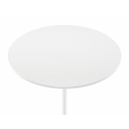 36" White Rounded Manufactured Wood and Metal Bar Table