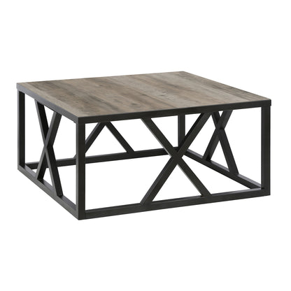 Table basse carrée en acier noir de 35 po