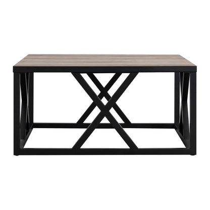 Table basse carrée en acier noir de 35 po