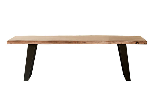 Table basse en bois massif et fer brun et noir de 54 po