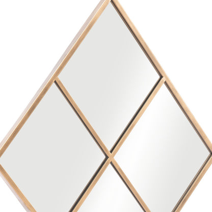 Miroir décoratif avec cadre en acier et diamant doré de 41 po