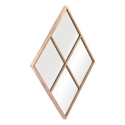 Miroir décoratif avec cadre en acier et diamant doré de 41 po