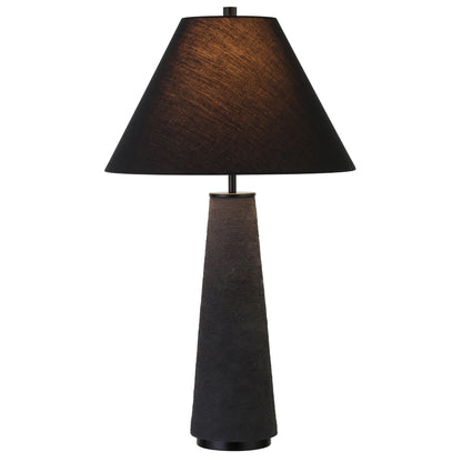 Lampe de table en céramique noire de 28 po avec abat-jour conique noir