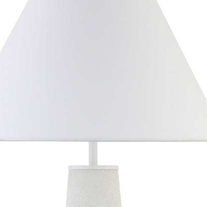 Lampe de table en céramique blanche de 28 po avec abat-jour conique blanc