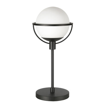 Lampe de table en métal noir de 21 po avec abat-jour transparent