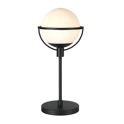 Lampe de table en métal noir de 21 po avec abat-jour transparent