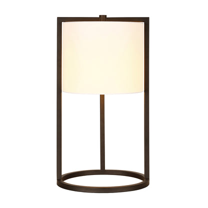 Lampe de table en métal noir de 22 po avec abat-jour tambour blanc