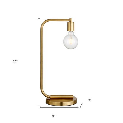 Lampe de table de bureau en métal et laiton de 20 po