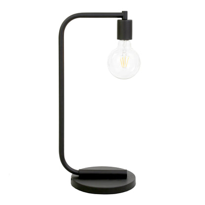 Lampe de table de bureau en métal noir de 20 po