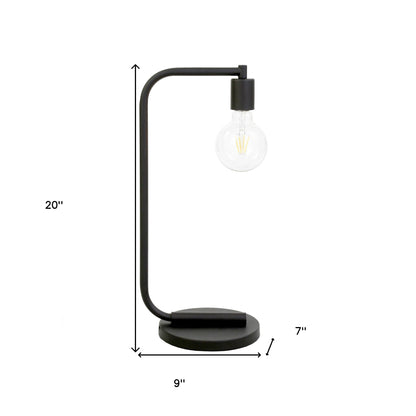 Lampe de table de bureau en métal noir de 20 po