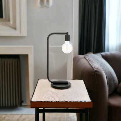 Lampe de table de bureau en métal noir de 20 po