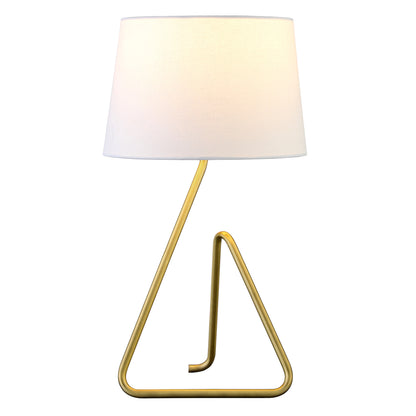 Lampe de table en métal et laiton de 22 po avec abat-jour en forme de cloche blanche