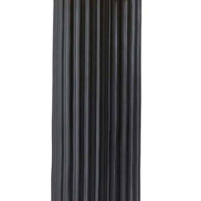 29" Black Ceramic Cylinder Table Lamp With Beige Drum Shade