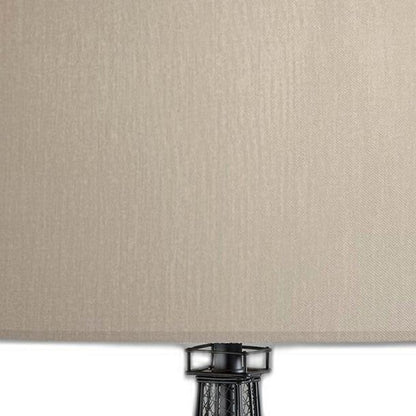 Lampe de bureau Paris en acrylique noir de 25 pouces avec abat-jour tambour blanc