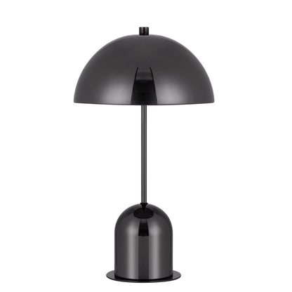 20" Gunmetal Dark Gray Desk Table Lamp With Half Dome Shade