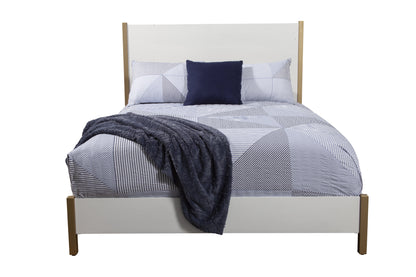 White Solid and Manufactured Wood Queen Bed