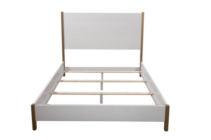 White Solid and Manufactured Wood Queen Bed