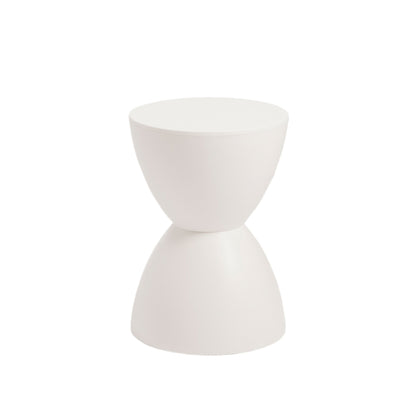 17" White Heavy Duty Plastic Round Pedestal End Table