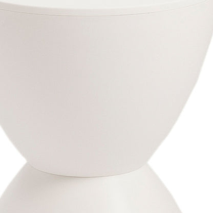 17" White Heavy Duty Plastic Round Pedestal End Table