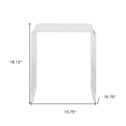 18" Clear Heavy Duty Plastic And Acrylic Square End Table