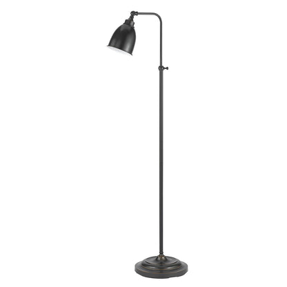 Darkened Bronze Adjustable Height Floor Lamp With Metal Dome Shade