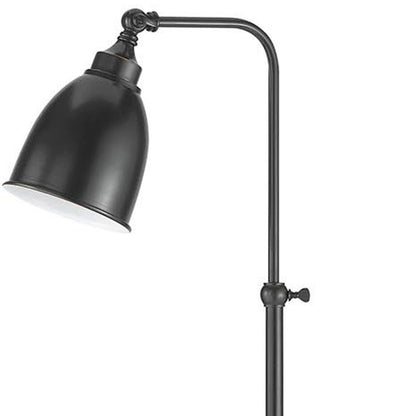 Darkened Bronze Adjustable Height Floor Lamp With Metal Dome Shade